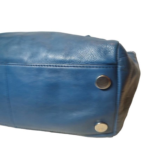 Fossil Large Blue Leather Shoulder Tote Handbag - Picture 8 of 10